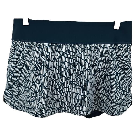 Title Nine Bonded Skort Ultralight Running Nimblene Printed Tennis Blue Indio M - Picture 2 of 6